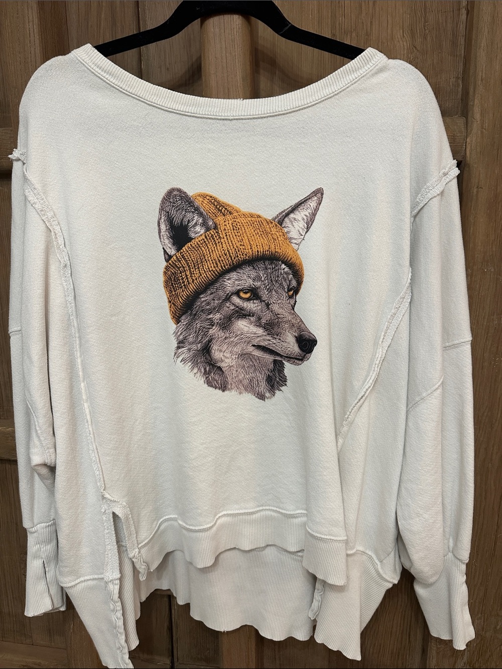 Free people camden Sweatshirt Fox Graphic Mustard Beanie we the free custom